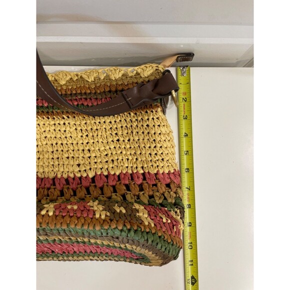 St. John's Bay Basket Shoulder Bag Woven Straw NWOT Striped - Picture 11 of 12